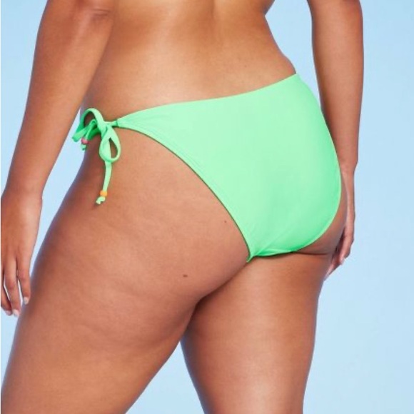 WILD FABLE WOMENS BIKINI BOTTOM SIDE TIE WITH BEADS MINT GREEN NWT - Picture 7 of 7